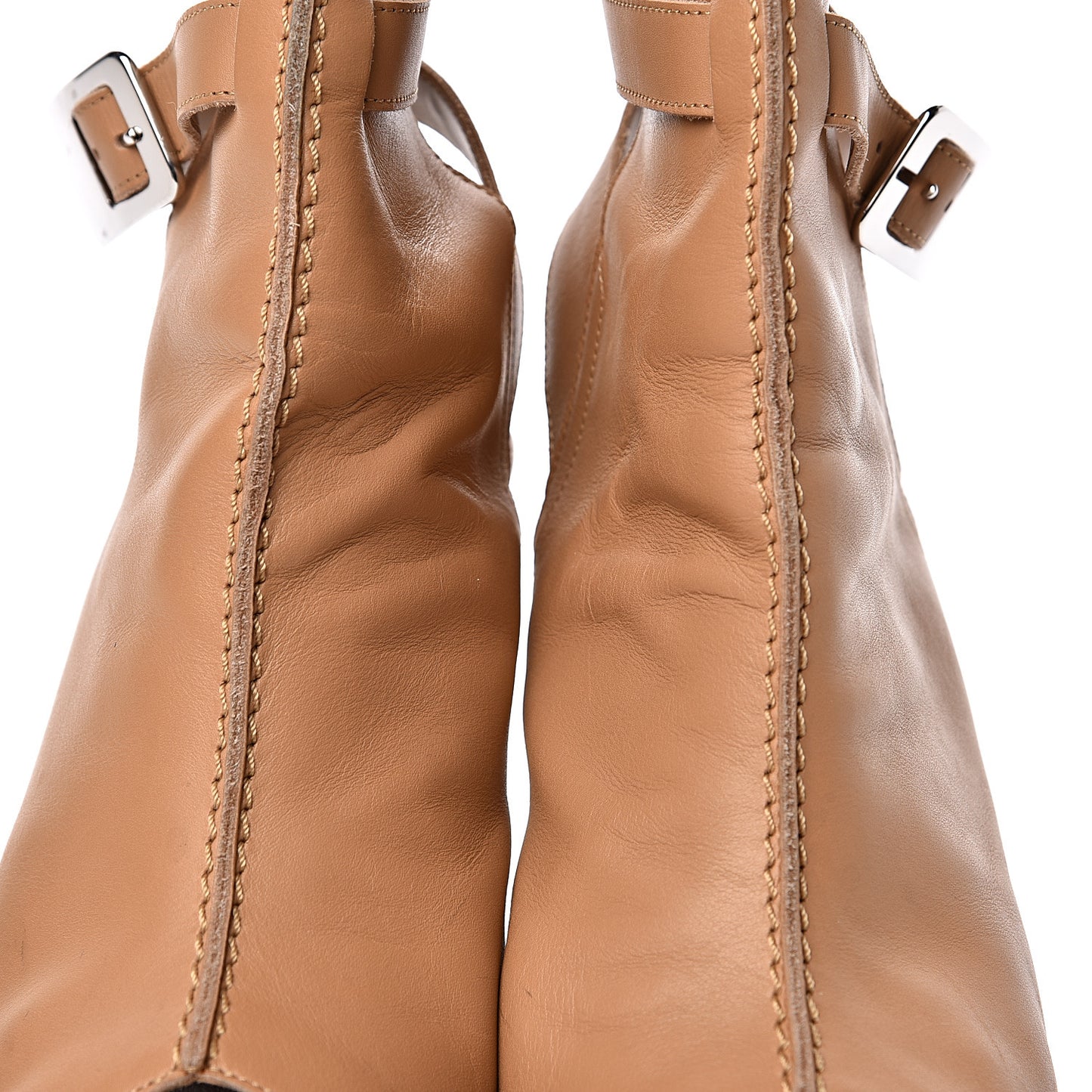 Calfskin Ankle Peep Toe Booties 36