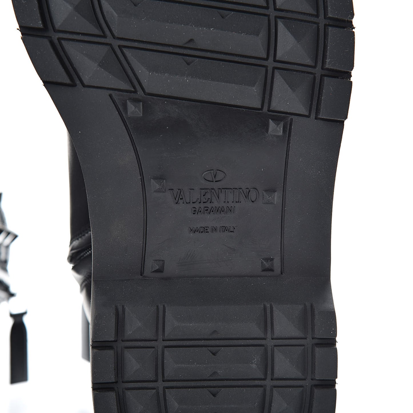 Calfskin Rockstud 20mm Combat Boots 38 Black