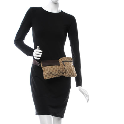 Gucci GG Monogram Double Pocket Belt Bag Dark Brown 2 of 7