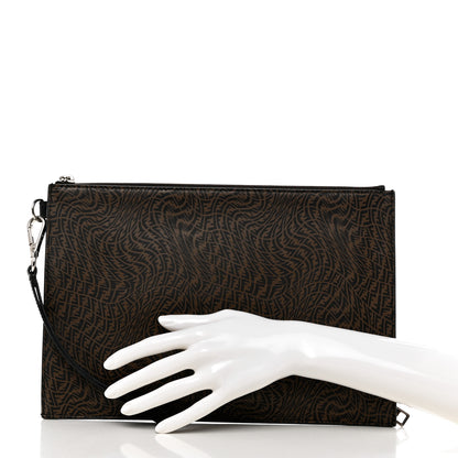 Fendi X SARAH COLEMAN Vitello Grace Light Micro FF Vertigo Embossed Flat Clutch Maya Black 3 of 8