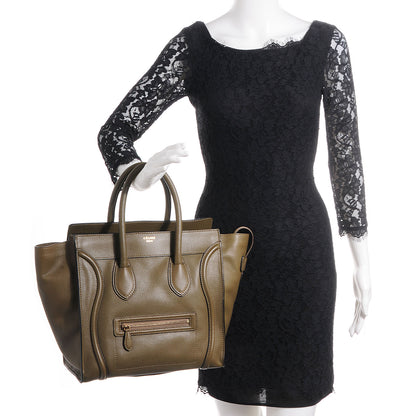 Celine Drummed Calfskin Mini Luggage Jungle 2 of 8