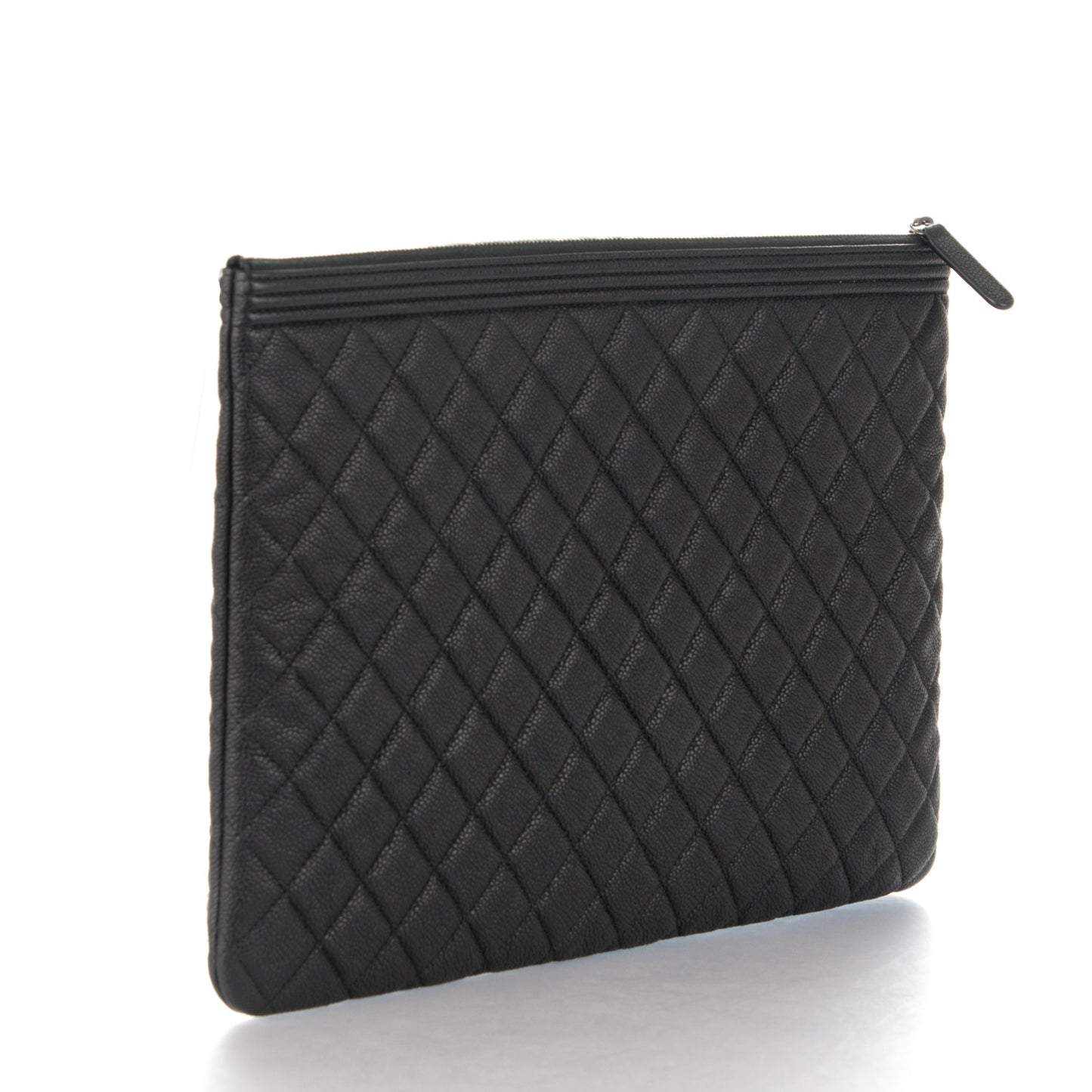 Caviar Quilted Large Boy Cosmetic Case Black