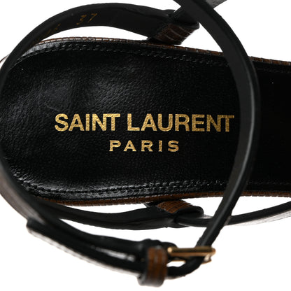 Saint Laurent Calfskin Cassandra 60 Sandals 37 Macadamia Brown 6 of 9