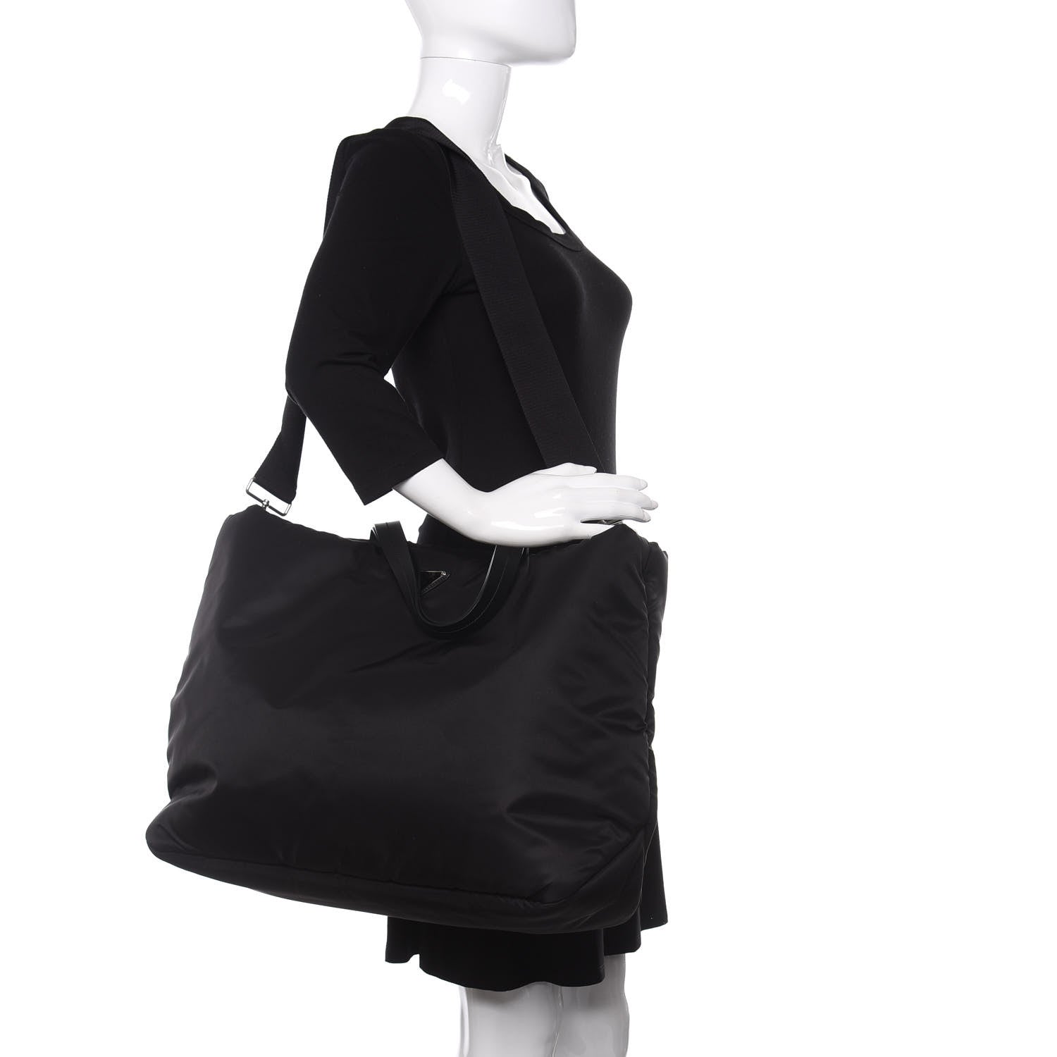 Prada Tessuto Nylon Tote Black 3 of 10
