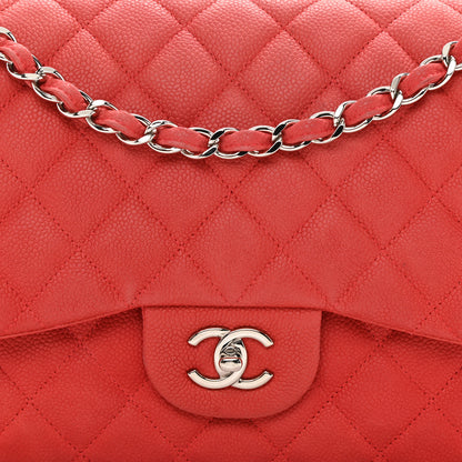 Chanel Iridescent Caviar Quilted Jumbo Double Flap Red 7 of 9