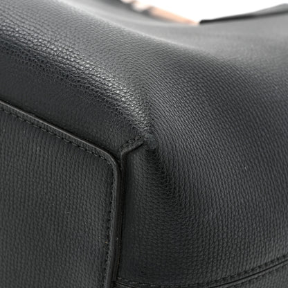 Burberry Grainy Calfskin Haymarket Colours Check Medium Zip Tote Black 20 of 22