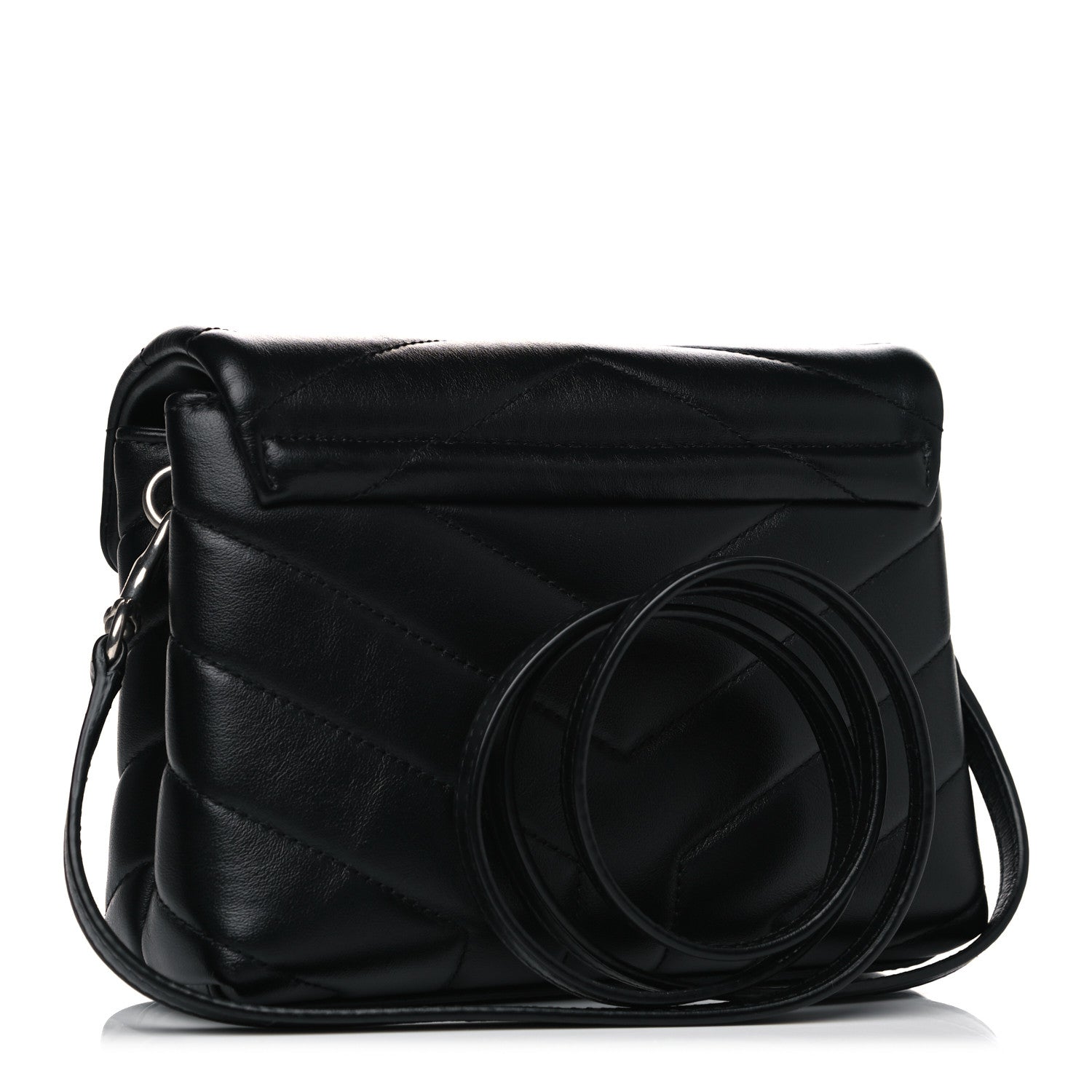 Saint Laurent Calfskin Y Quilted Monogram Toy Loulou Crossbody Bag Black 3 of 13