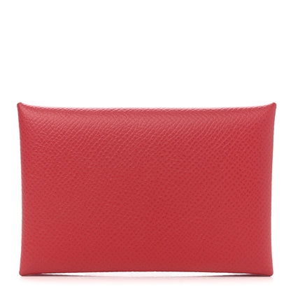Hermes Epsom Calvi Card Case Bougainvillea 1 of 8