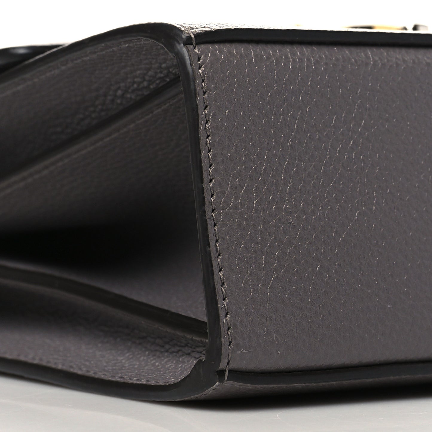 Grainy Calfskin Small Zumi Shoulder Bag Dusty Grey
