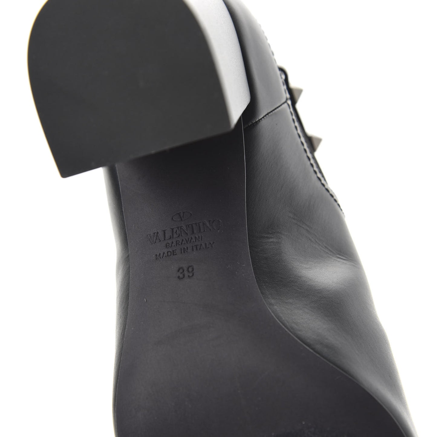 Calfskin Rockstud Chelsea 85mm Ankle Boots 39 Black