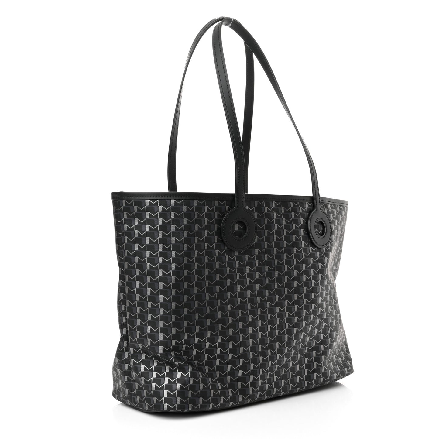 Grained Calfskin Canvas 1920 Oh! Tote Ruban MM Carbon Silver