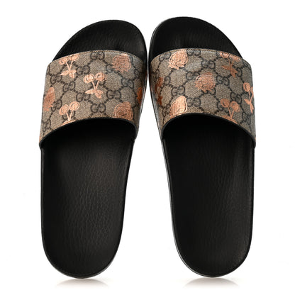 Gucci GG Supreme Monogram Berry Womens Slide Sandals 40 Beige Light Copper 2 of 9
