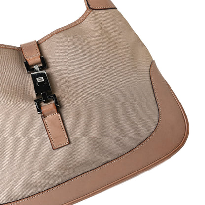 Gucci Canvas Calfskin Jackie O Hobo Beige 18 of 25