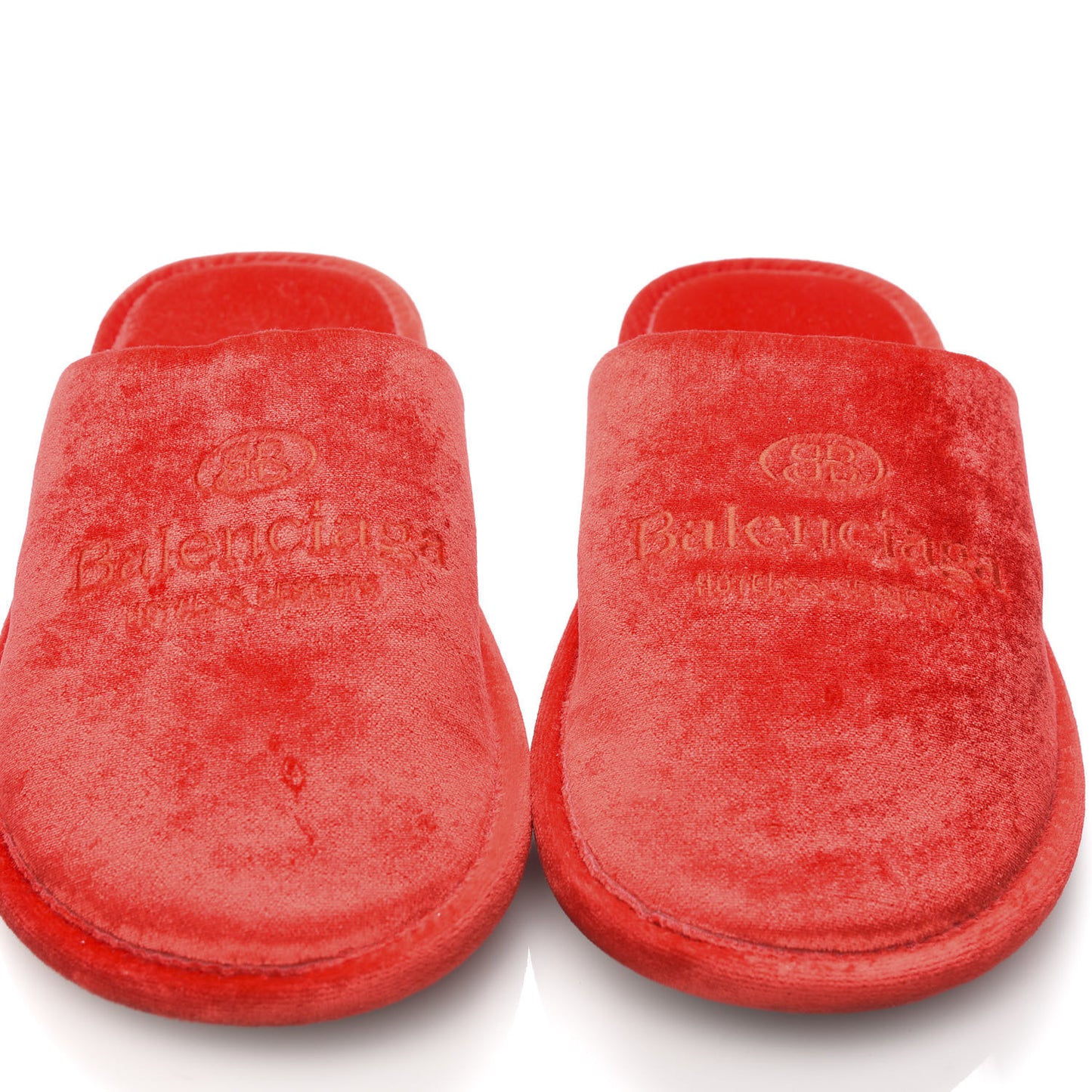 Velvet Slip-On Mule Slippers 41 Red