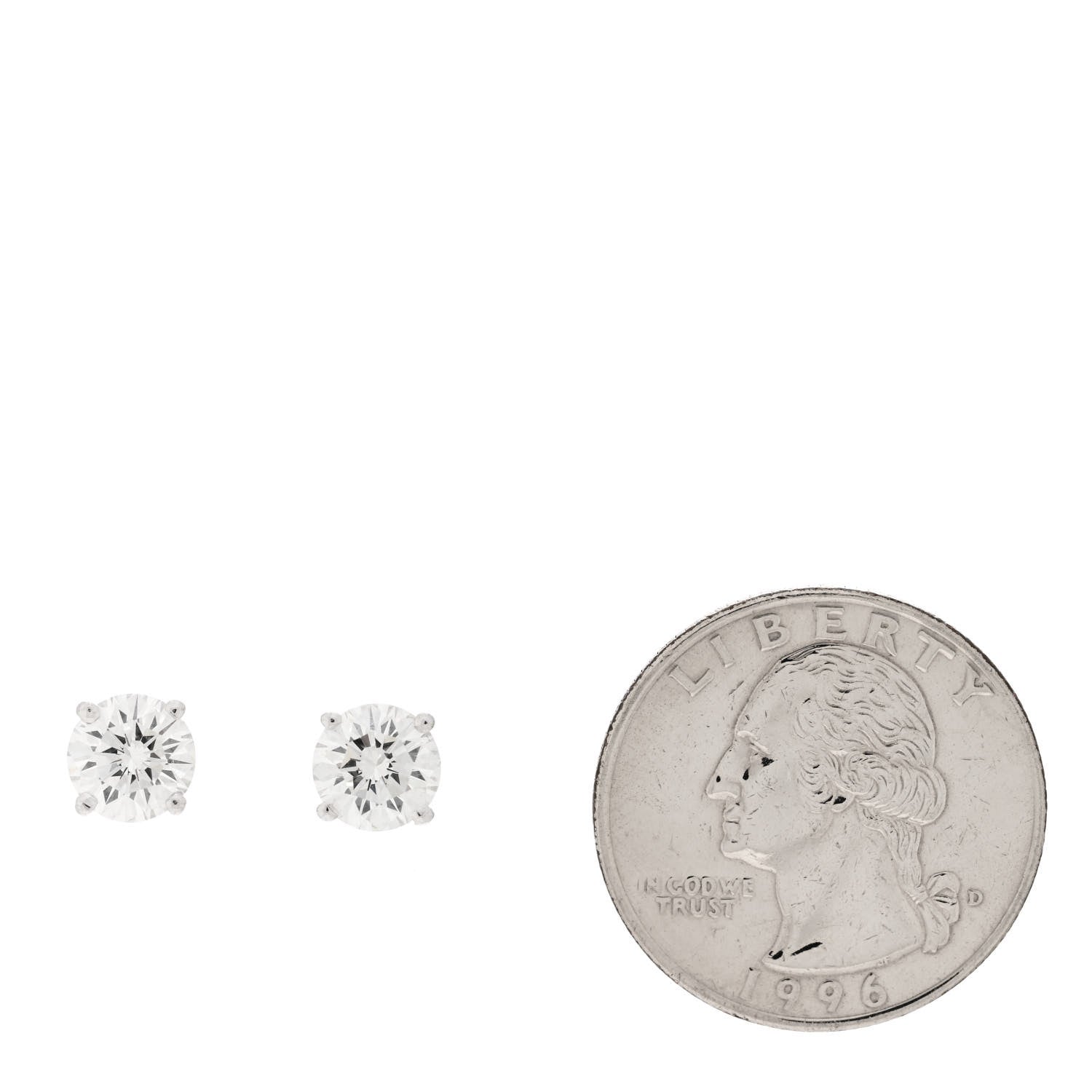 Tiffany Platinum Diamond 2.31ctw Solitaire Earrings 2 of 7