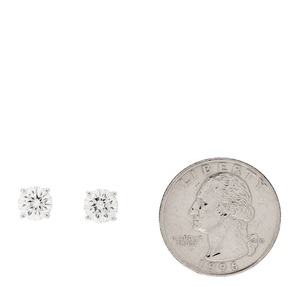 Tiffany Platinum Diamond 2.31ctw Solitaire Earrings 2 of 7