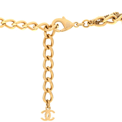 Chanel Metal Chain Link CC Multi Strand Choker Necklace Gold 5 of 5