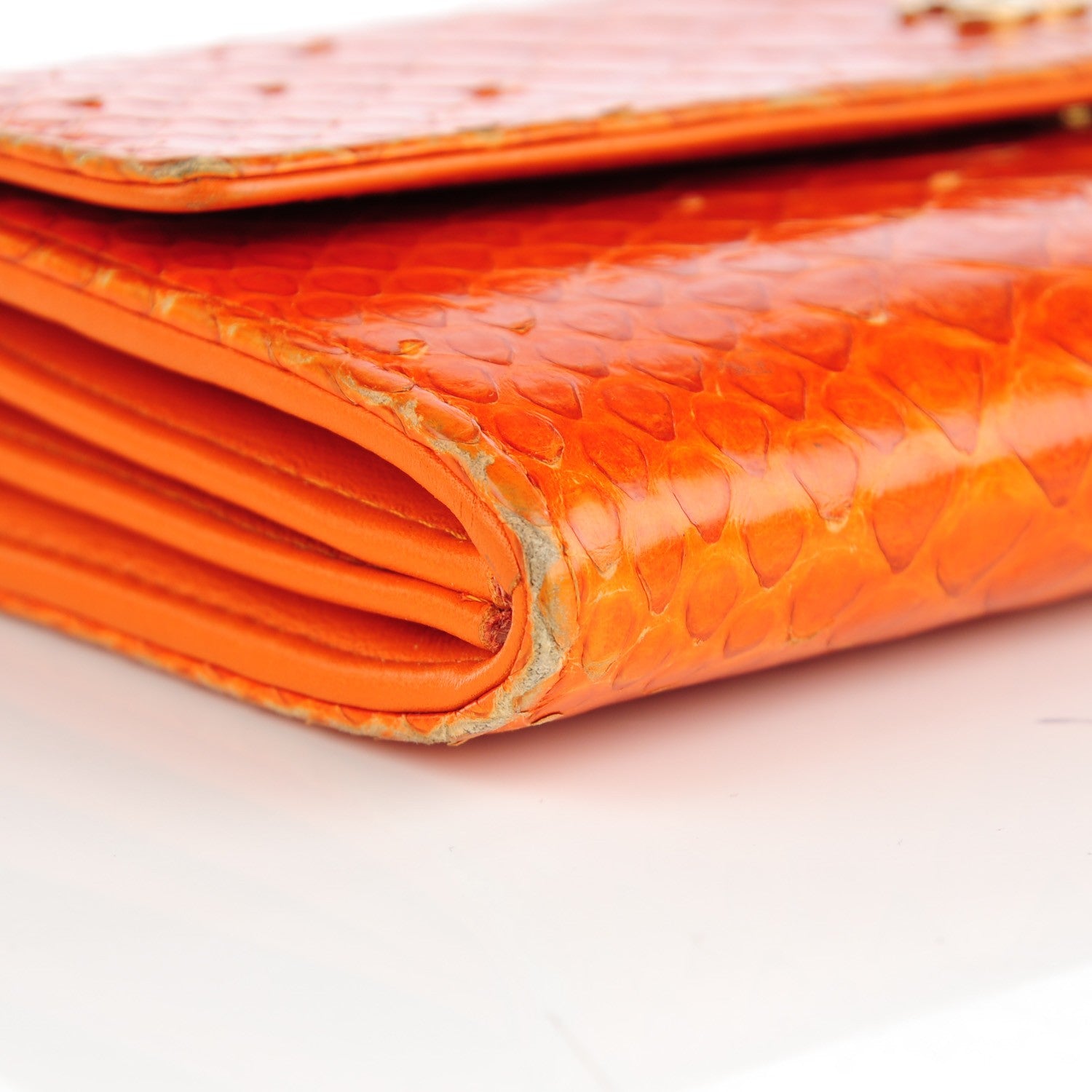 Chanel Python CC Long Flap Wallet Orange 8 of 11