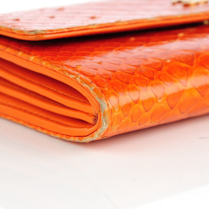 Chanel Python CC Long Flap Wallet Orange 8 of 11