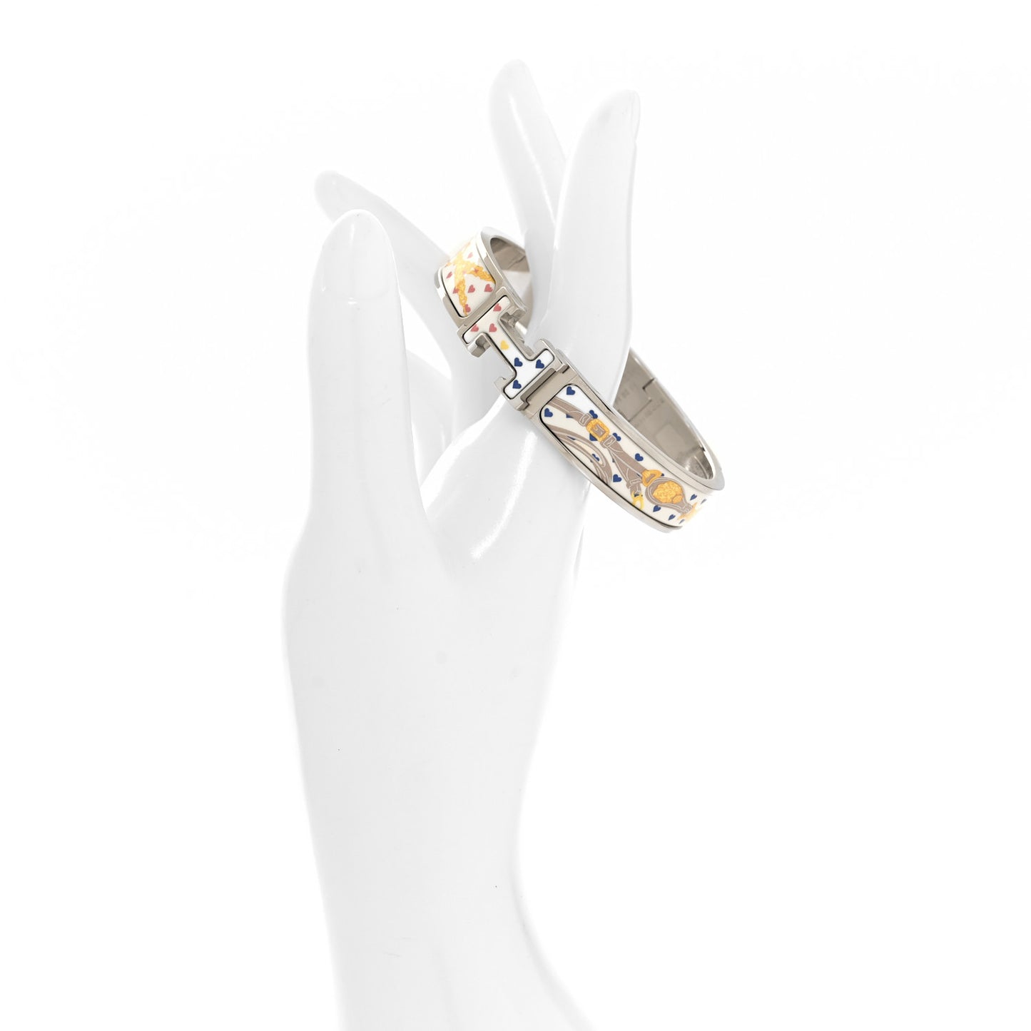 Enamel Narrow Print Brides de Gala Love Clic Clac H Bracelet GM Confettis