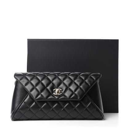 Chanel Lambskin Quilted Fold Up Again Clutch Black 11 of 11