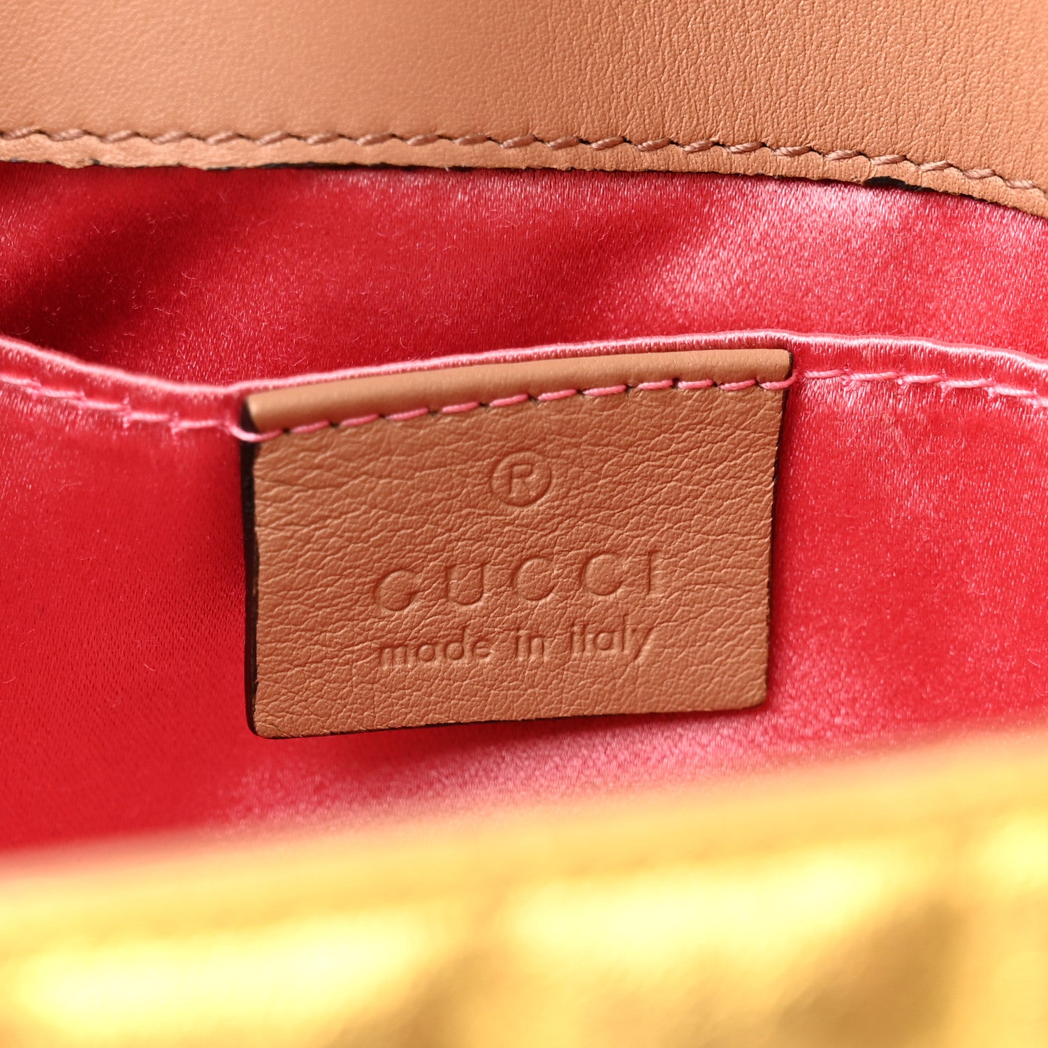 Gucci Metallic Calfskin Matelasse Studded Mini Pearly GG Marmont Shoulder Bag Gold 6 of 14