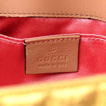 Gucci Metallic Calfskin Matelasse Studded Mini Pearly GG Marmont Shoulder Bag Gold 6 of 14