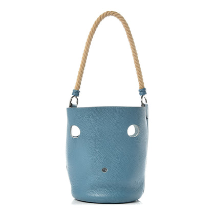 Hermes Taurillon Clemence Mangeoire Rope Bag Blue Jean 1 of 11
