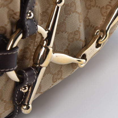 Gucci Monogram Large Horsebit 85th Anniversary Hobo Dark Brown 14 of 15