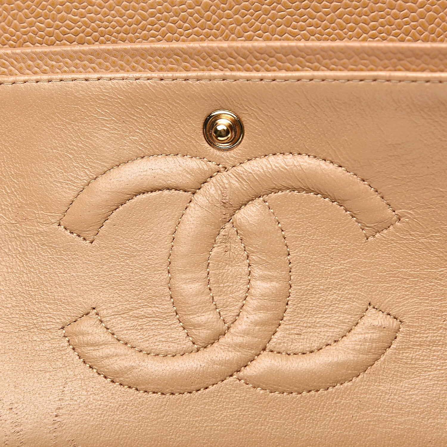 Chanel Caviar Quilted Medium Double Flap Beige 7 of 25