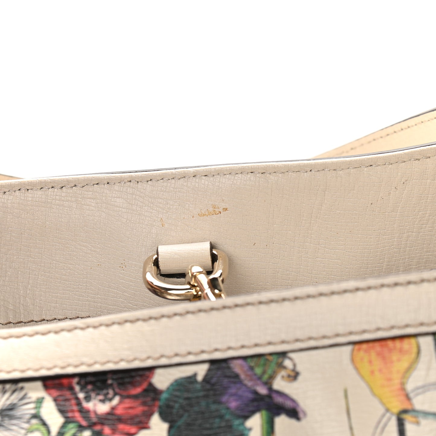 Calfskin Flora Infinity Medium Nice Tote Off White