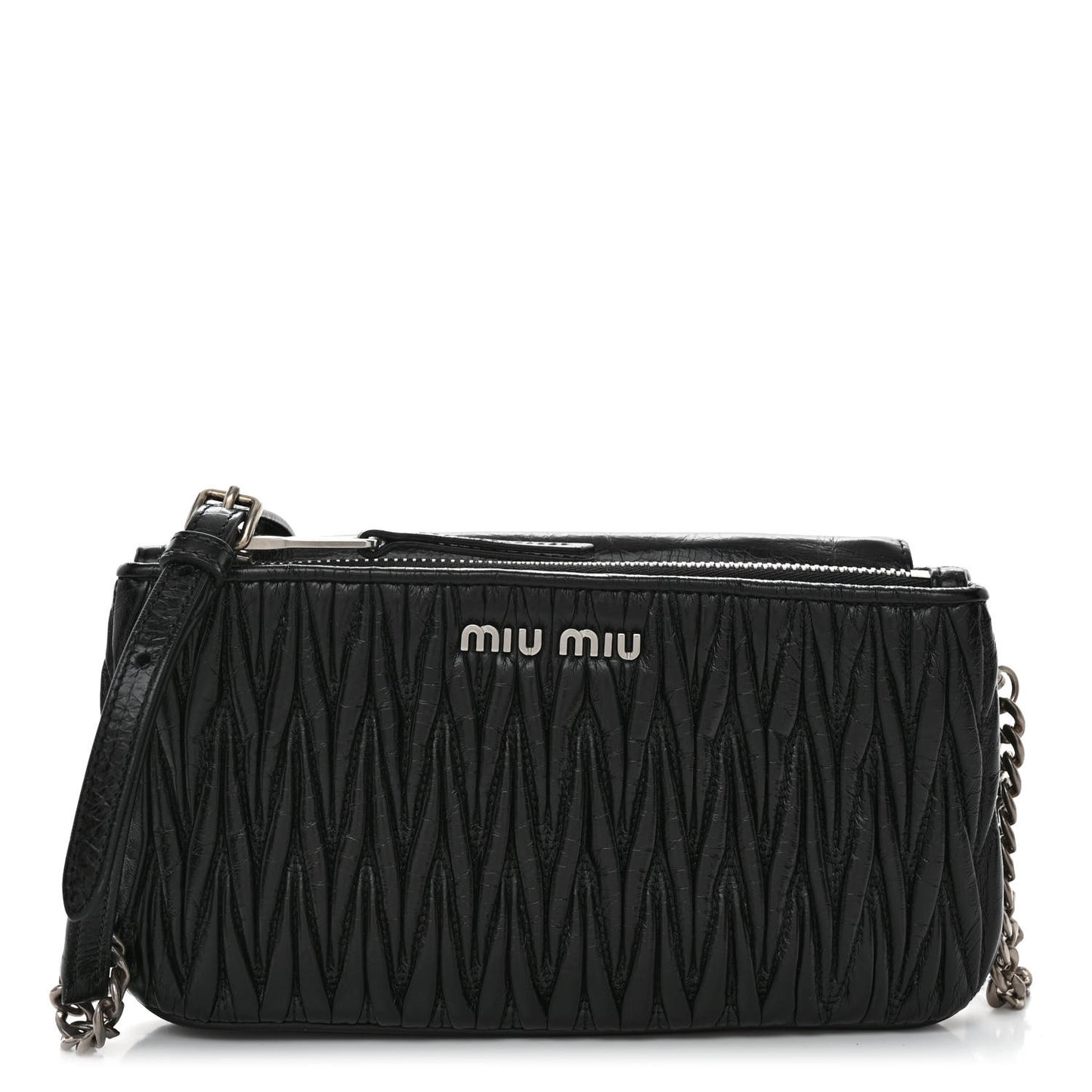 Vitello Lux Matelasse Crossbody Bag Black