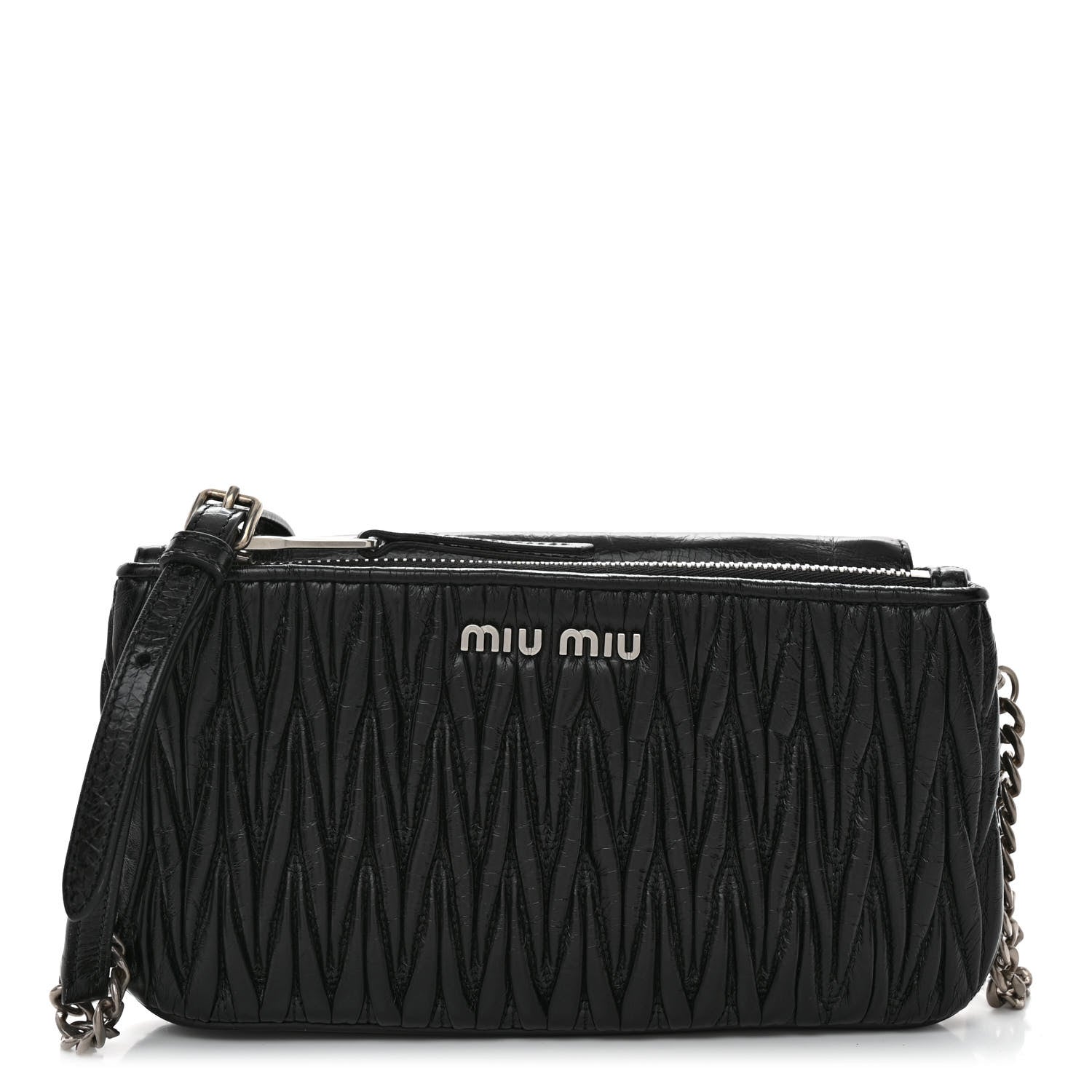 Miu Miu Vitello Lux Matelasse Crossbody Bag Black 1 of 10