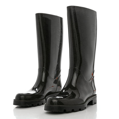 Gucci Rubber Monogram Rain Boots 36 Black 3 of 10