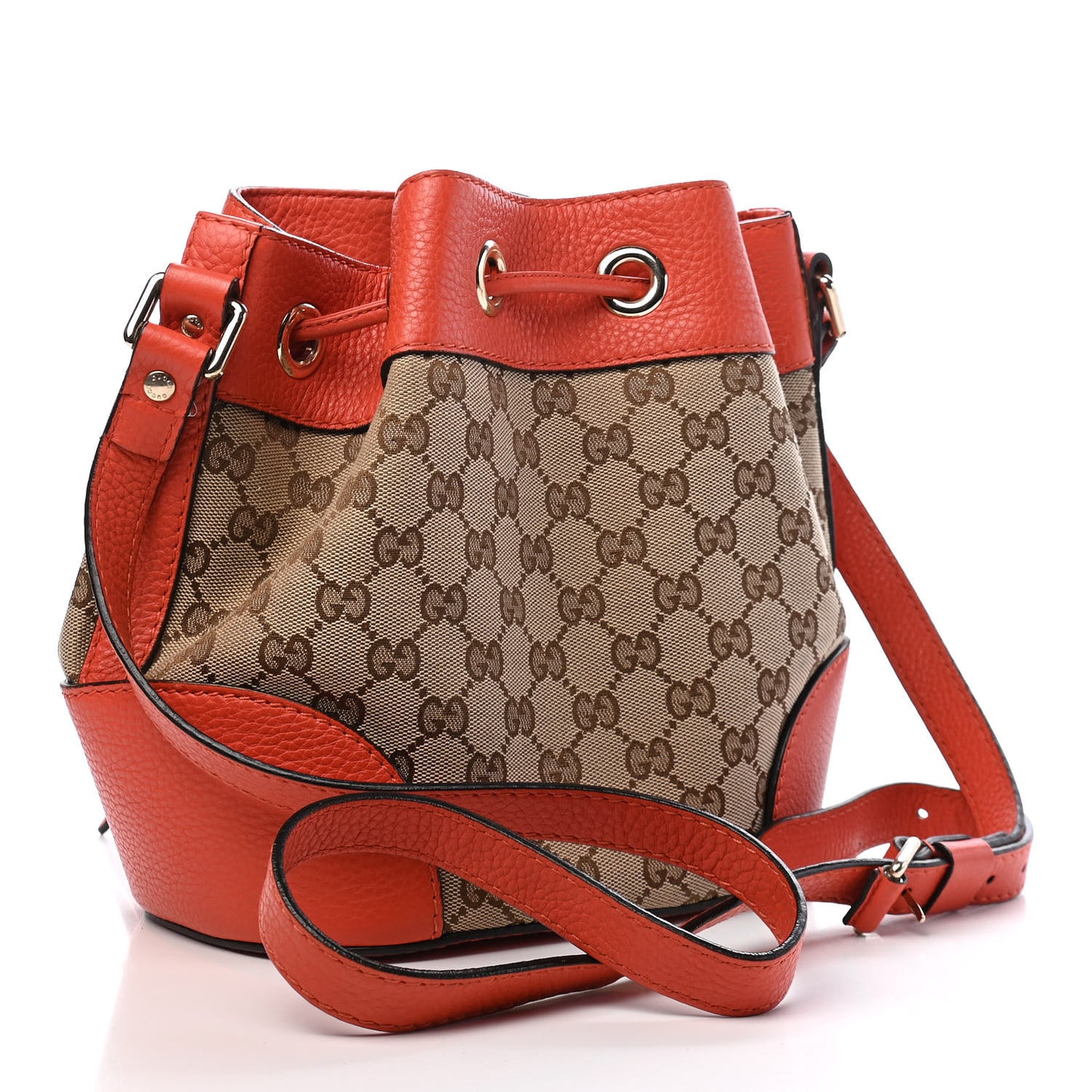 Monogram Cellarius Calfskin Bucket Bag Beige Ebony New Dark Orange