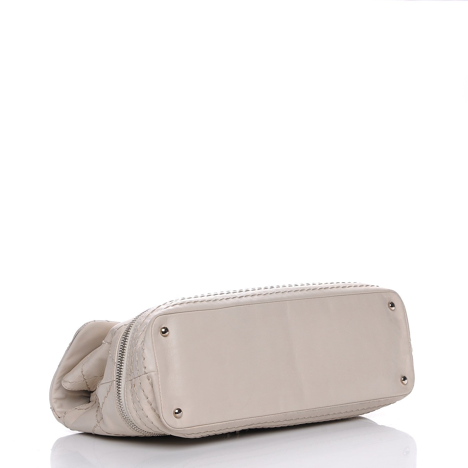 Chanel Calfskin Stitched Large Expandable Flap Bag White 4 of 7