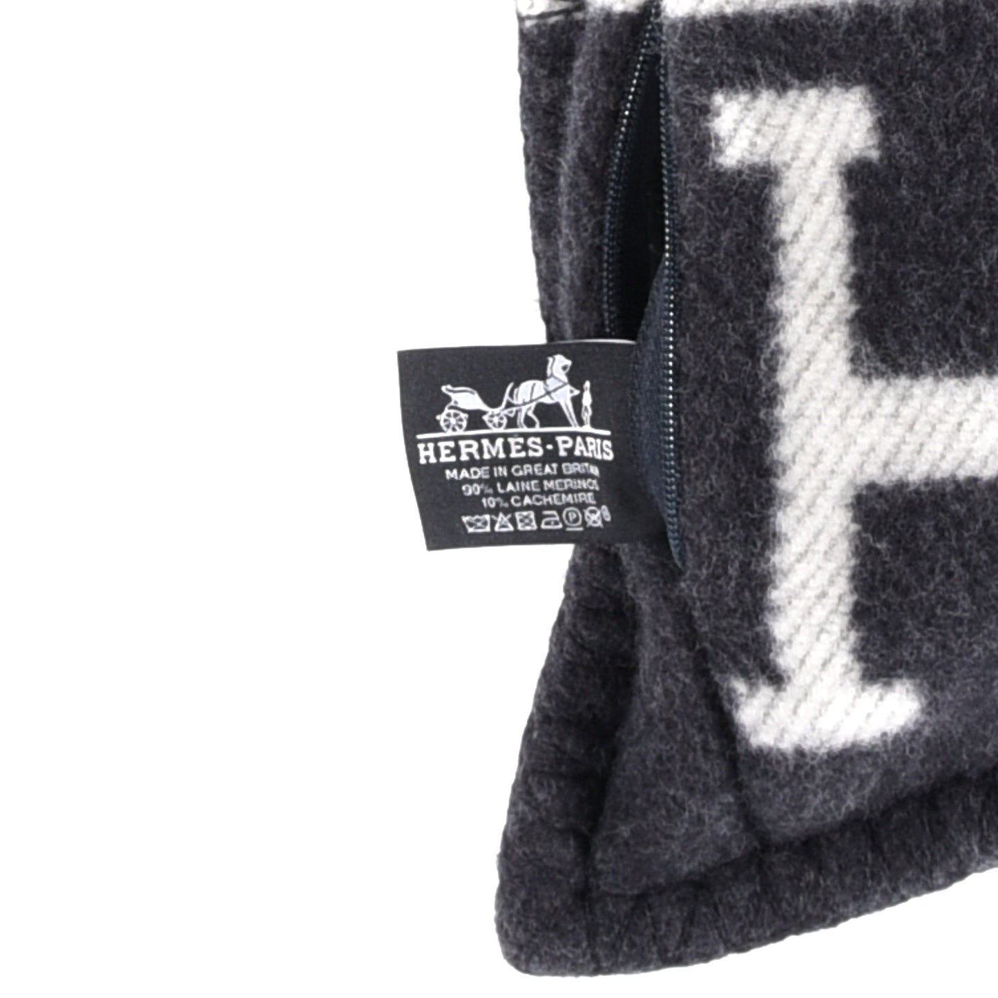 Wool Cashmere Avalon Pillow PM Ecru Gris Fonce
