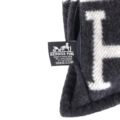 Hermes Wool Cashmere Avalon Pillow PM Ecru Gris Fonce 3 of 3