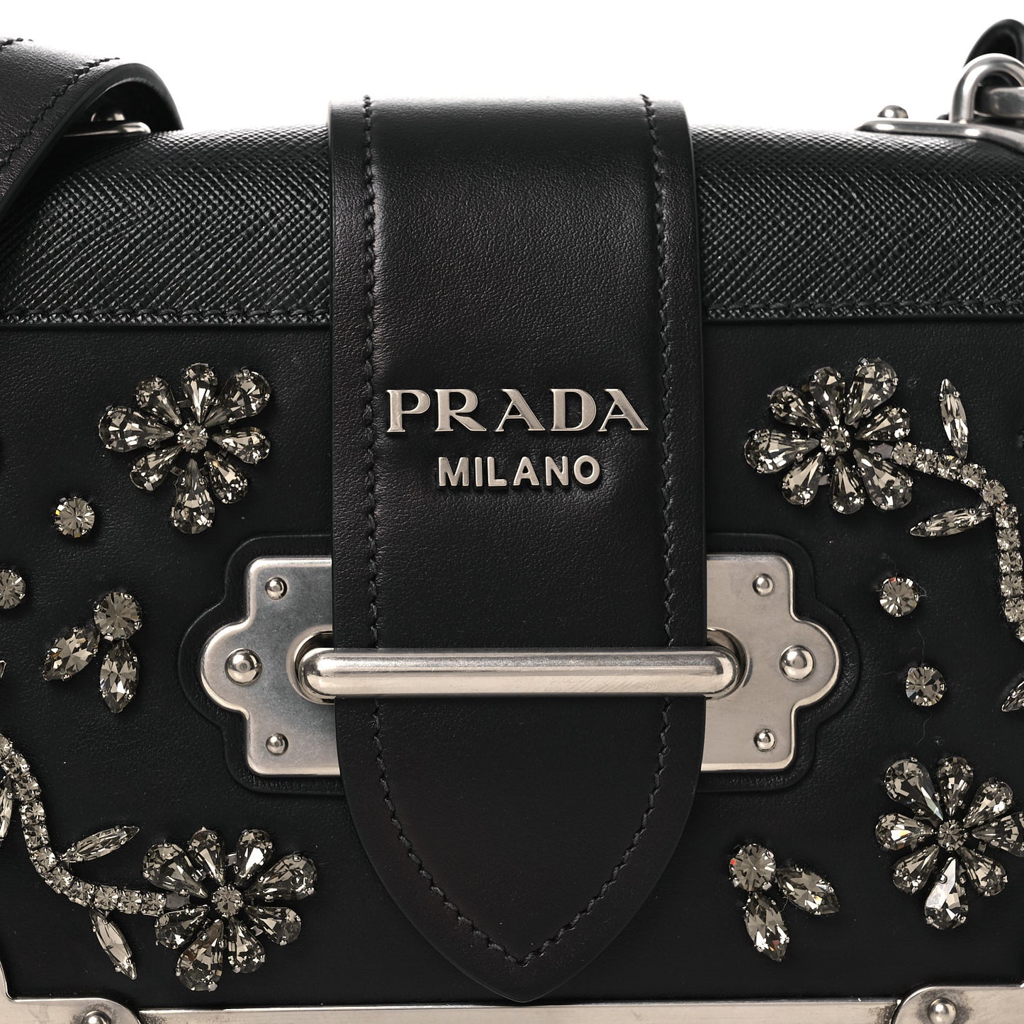 Crystal City Calf Saffiano Cahier Shoulder Bag Black