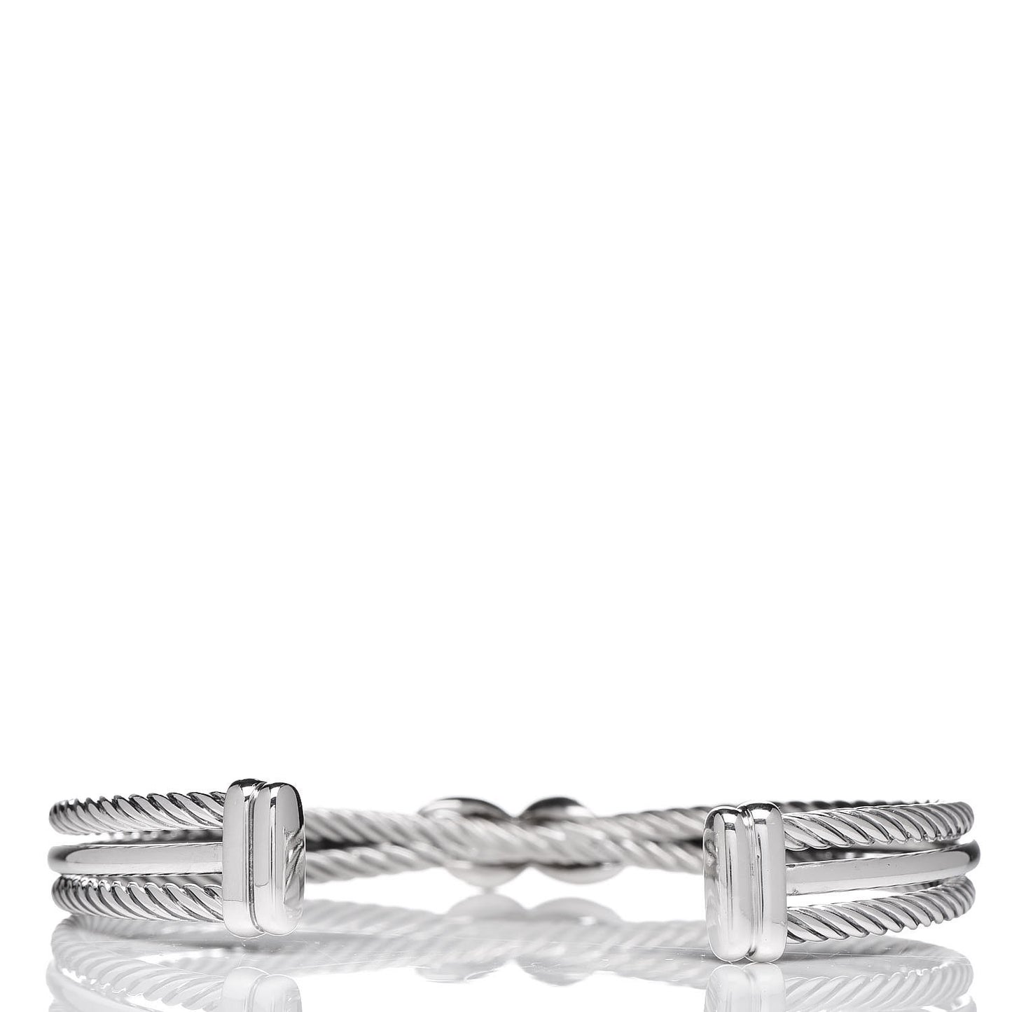 Sterling Silver Diamond 7mm Crossover X Bracelet