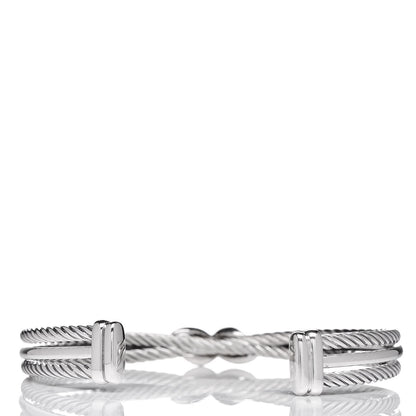 David Yurman Sterling Silver Diamond 7mm Crossover X Bracelet 3 of 4
