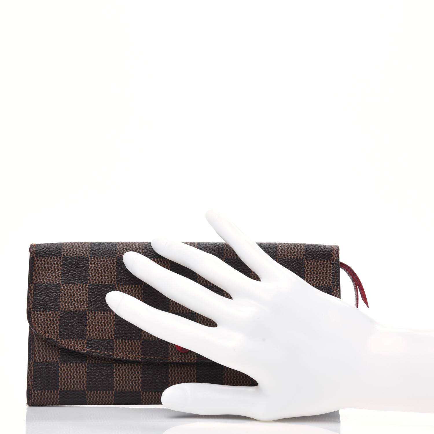 Louis Vuitton Damier Ebene Emilie Wallet Red 2 of 19