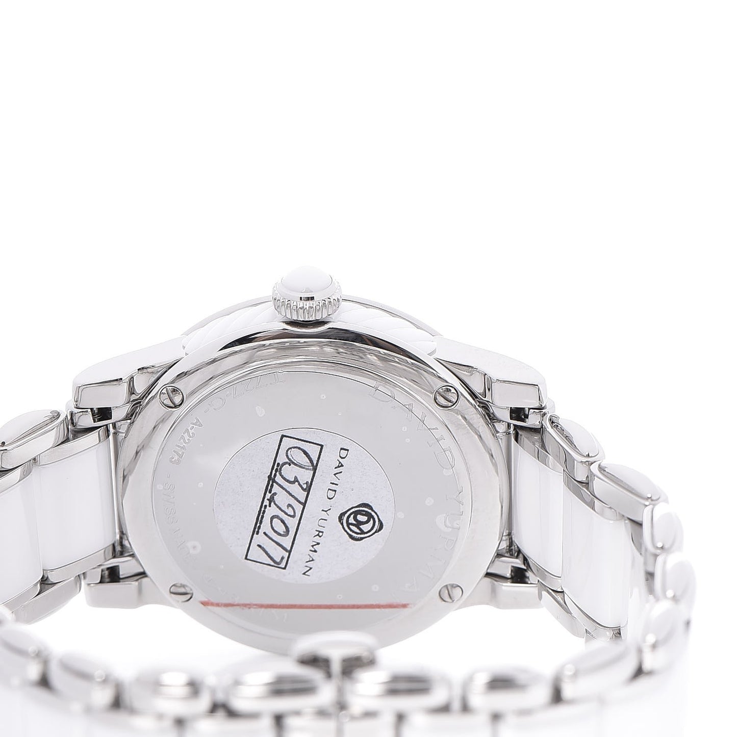 Stainless Steel Ceramic Diamond 38mm Classic Quartz Watch White