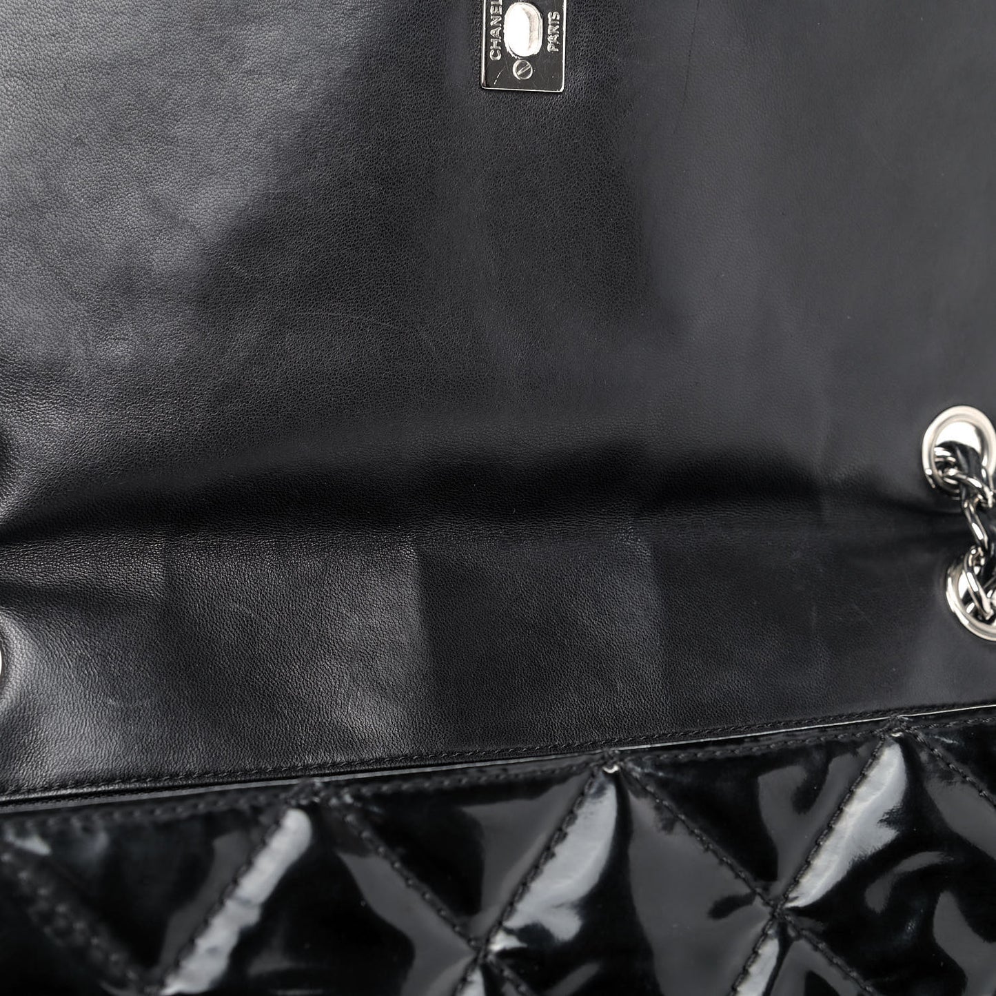 Vinyl Quilted In the Business Flap Bag Black