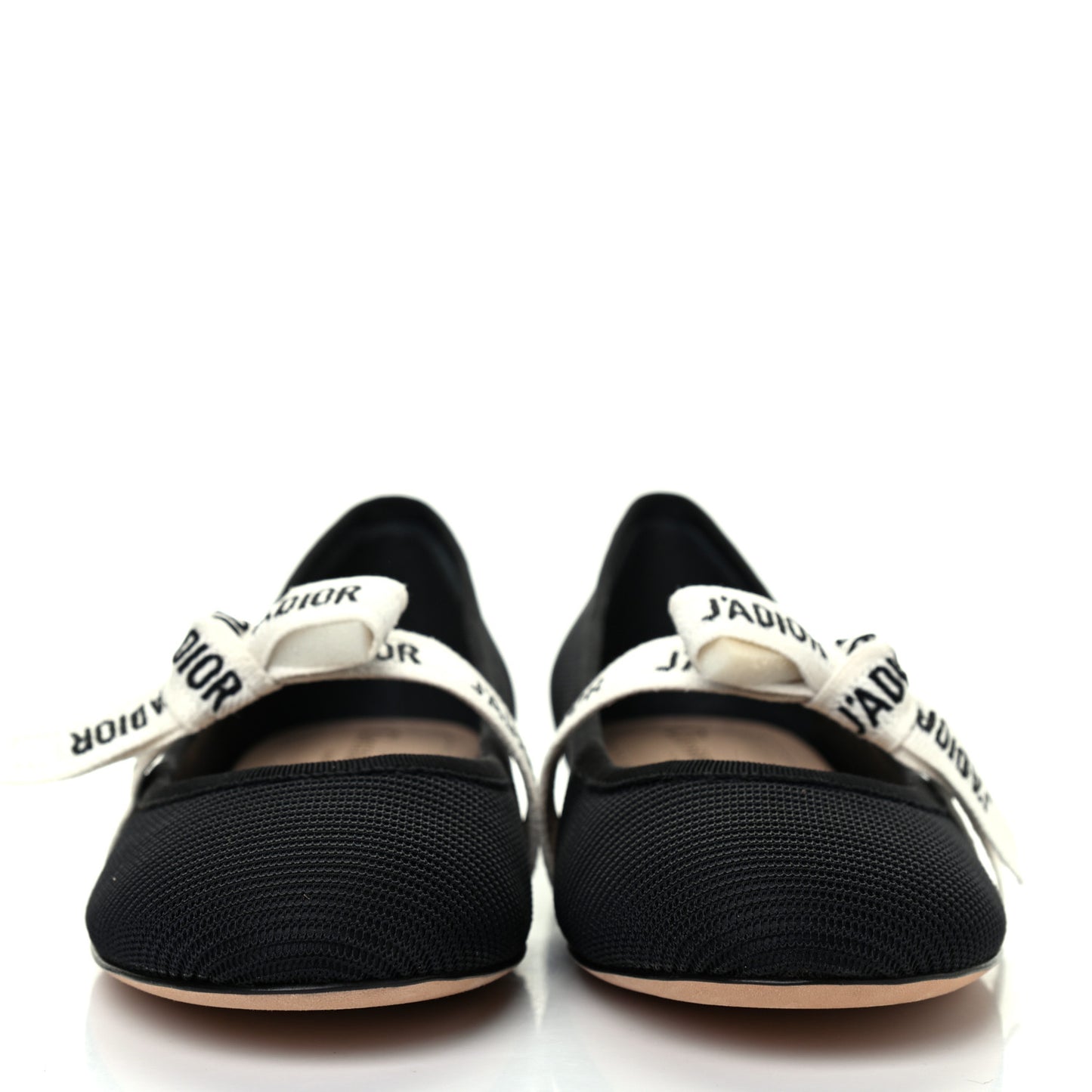 Fabric Ribbon Embroidered J'Adior Ballet Flats 38.5 Black