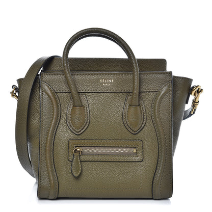 Celine Drummed Calfskin Nano Luggage Jungle 1 of 9