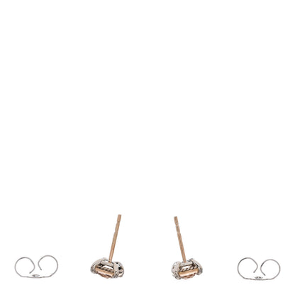 David Yurman 18K Rose Gold Sterling Silver Diamond Morganite 5mm Petite Chatelaine Bezel Earrings 3 of 4
