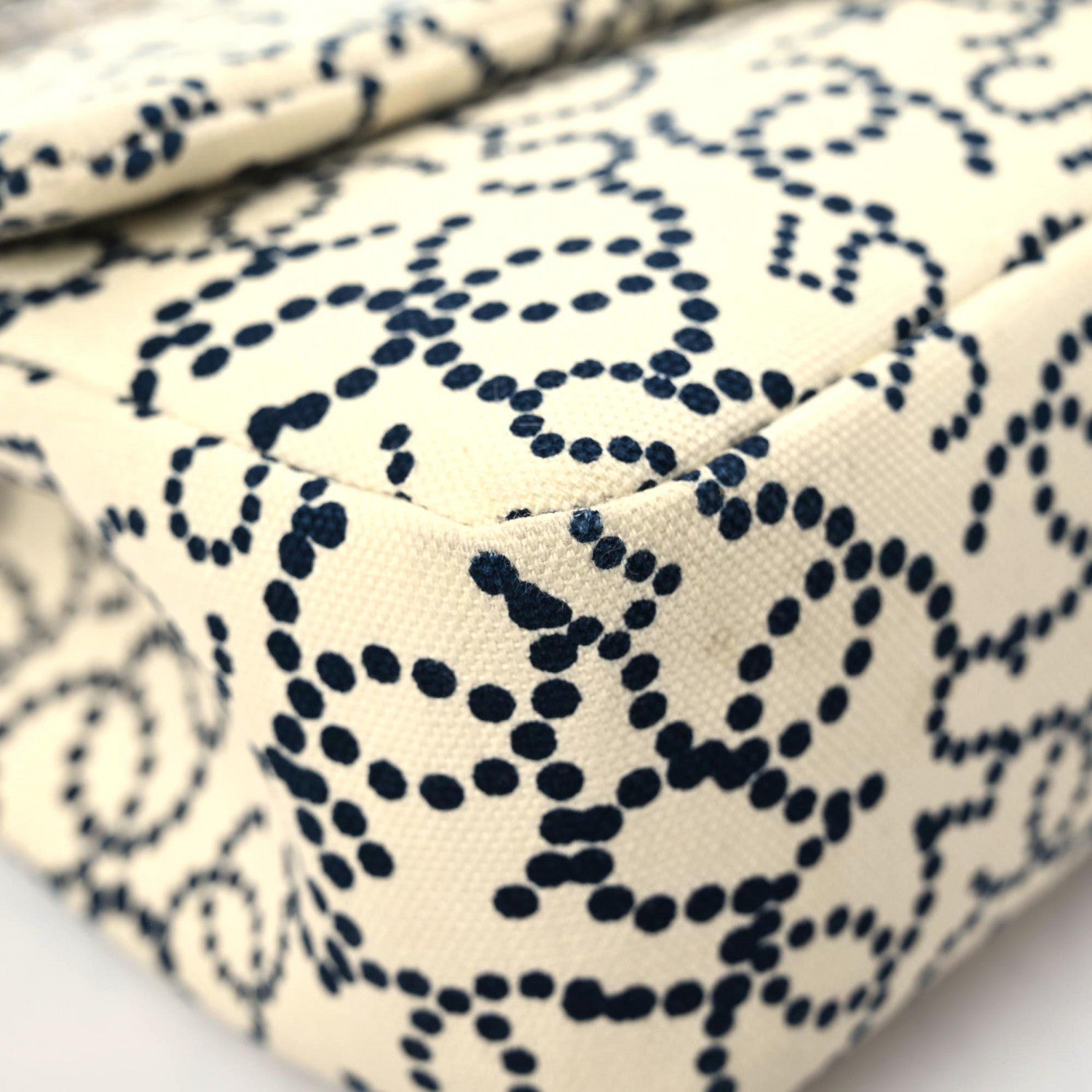 Chanel Canvas Medium Logo CC Flap Beige Black 11 of 11