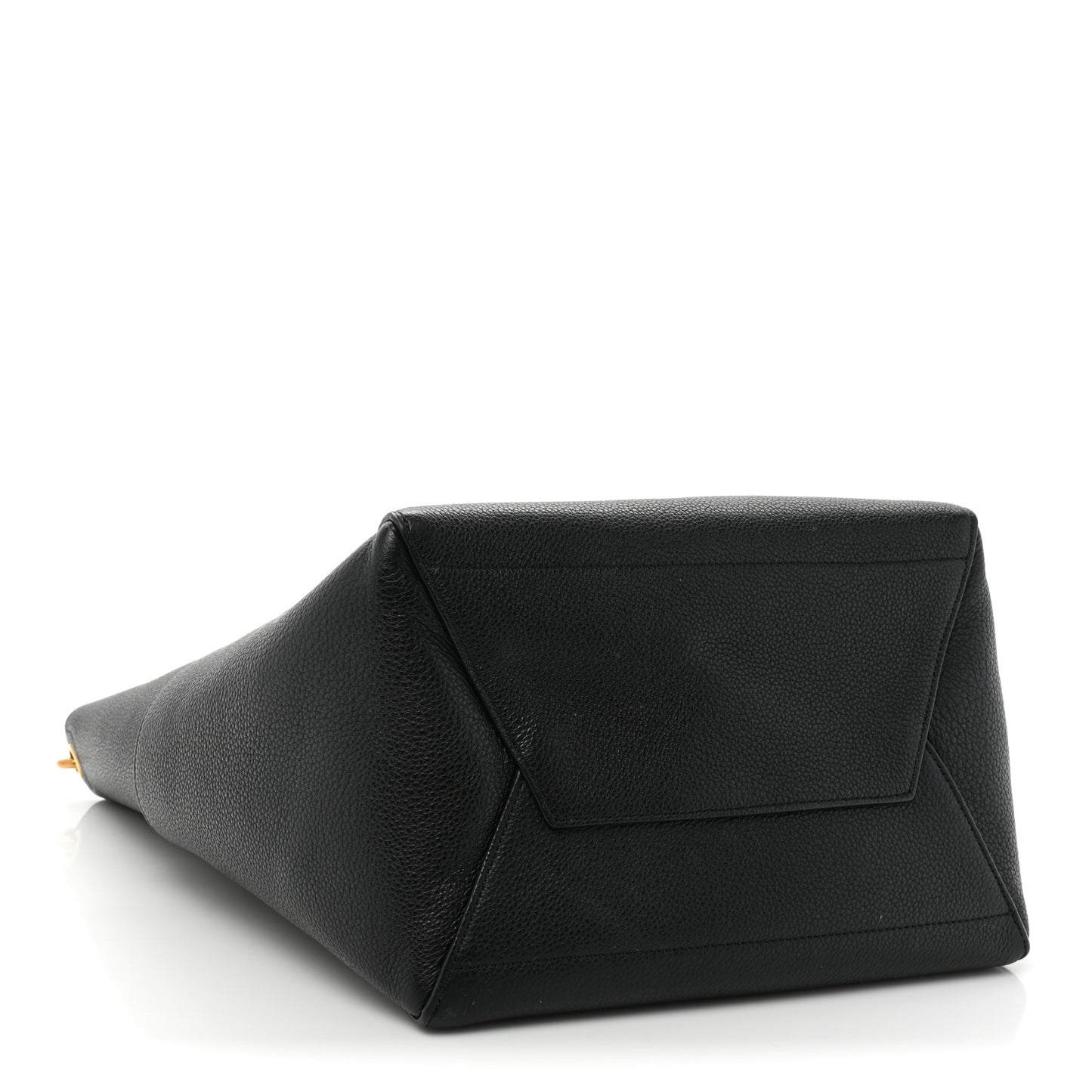 Soft Grained Calfskin Sangle Bucket Bag Black
