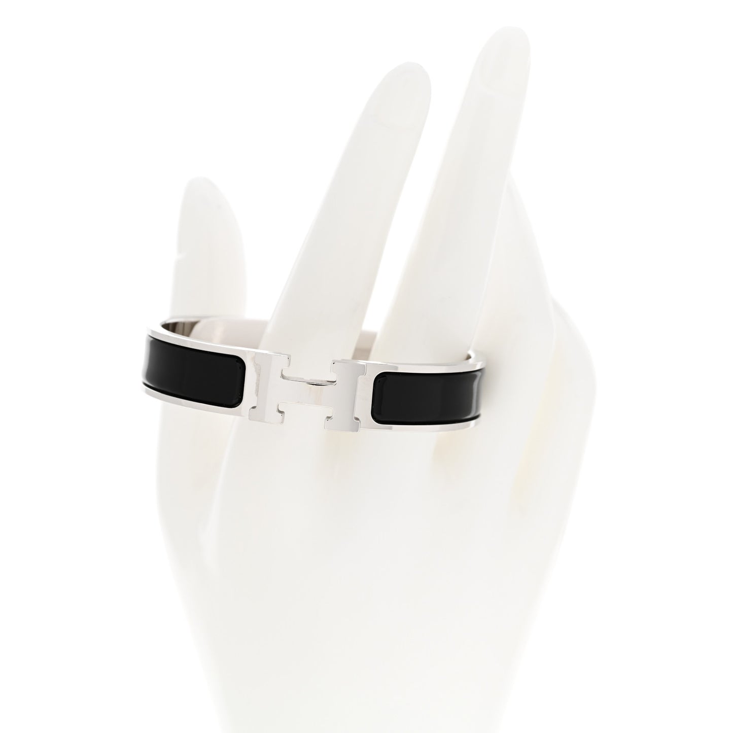 Enamel Narrow Clic Clac H Bracelet PM Black